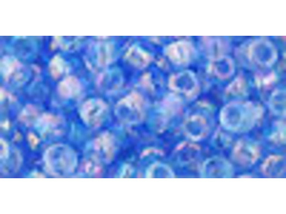 TOHO Glass Seed Bead, Size 6, Transparent-Rainbow Lt Sapphire (Tube)