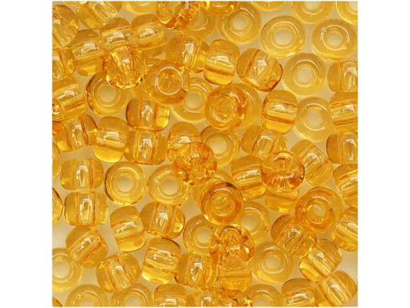 TOHO Glass Seed Bead, Size 6, Transparent Lt Topaz (Tube)