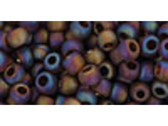 TOHO Glass Seed Bead, Size 6, Transparent-Rainbow Frosted Smoky Topaz (Tube)
