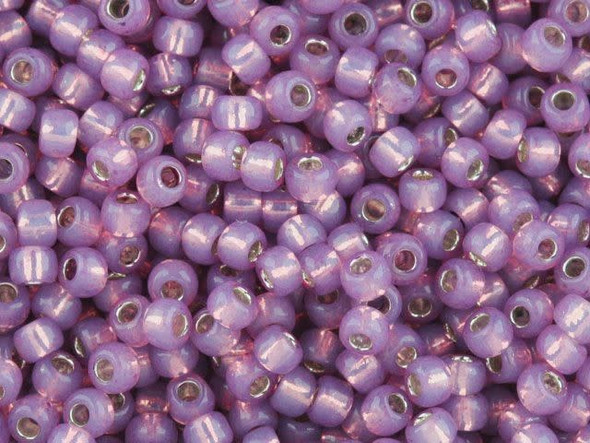 TOHO Glass Seed Bead, Size 6, Silver-Lined Milky Amethyst (Tube)