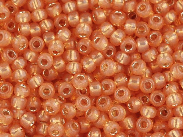 TOHO Glass Seed Bead, Size 6, Silver-Lined Milky Grapefruit (Tube)