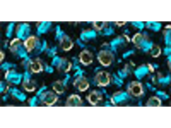 TOHO Glass Seed Bead, Size 6, Silver-Lined Teal (Tube)