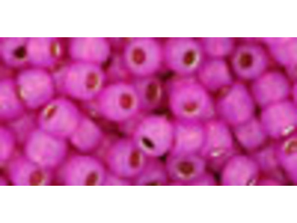 TOHO Glass Seed Bead, Size 6, Silver-Lined Milky Hot Pink (Tube)