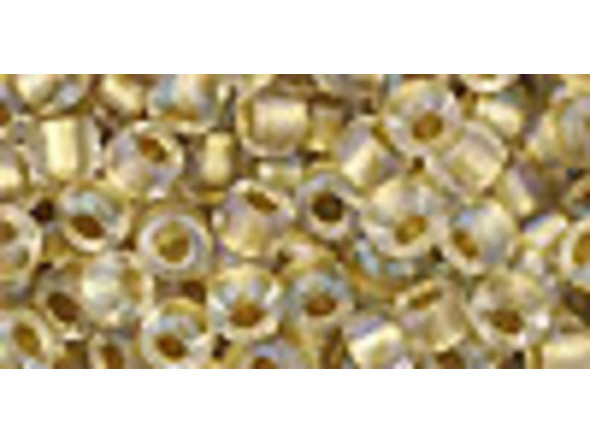 TOHO Glass Seed Bead, Size 6, Inside-Color Crystal/Gold-Lined (Tube)