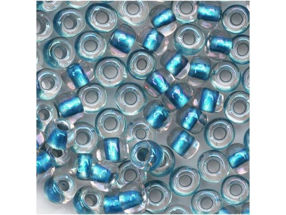 TOHO Glass Seed Bead, Size 6, Inside-Color Rainbow Crystal/Lt Capri-Lined (Tube)