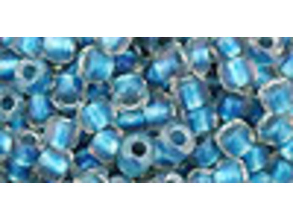 TOHO Glass Seed Bead, Size 6, Inside-Color Rainbow Crystal/Lt Capri-Lined (Tube)