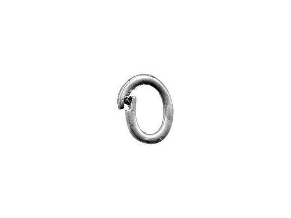 JBB Findings Antiqued Silver Plated Jump Ring, Locking, Oval (10 Pieces)