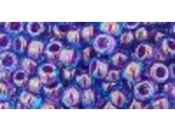 TOHO Glass Seed Bead, Size 6, Inside-Color Aqua/Purple-Lined (Tube)