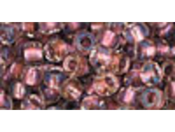 TOHO Glass Seed Bead, Size 6, Inside-Color Crystal/Rose Gold-Lined (Tube)