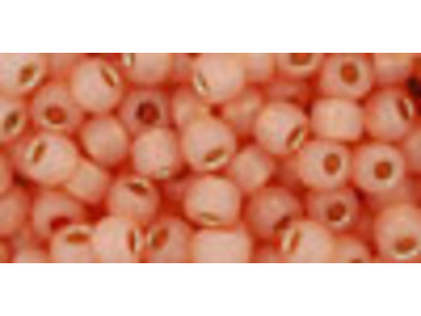 TOHO Glass Seed Bead, Size 6, Silver-Lined Milky Peach (Tube)