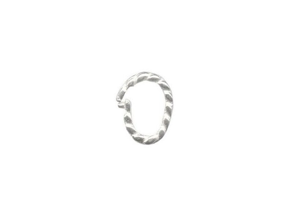JBB Findings Silver Plated Jump Ring, Locking, Twist, Oval (10 Pieces)