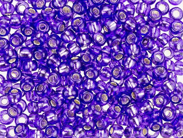 TOHO Glass Seed Bead, Size 6, Silver-Lined Purple (Tube)