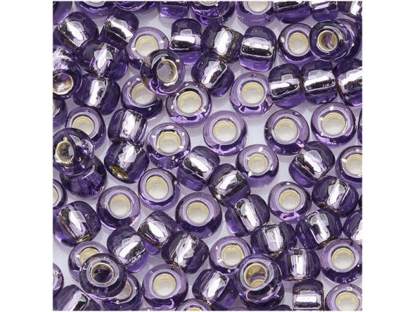 TOHO Glass Seed Bead, Size 6, Silver-Lined Tanzanite (Tube)