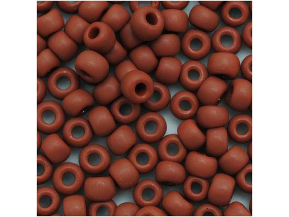 TOHO Glass Seed Bead, Size 6, Opaque-Frosted Terra Cotta (Tube)