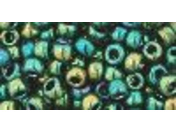 TOHO Glass Seed Bead, Size 6, Higher-Metallic Iris - Green (Tube)