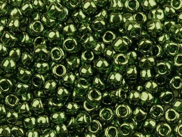 TOHO Glass Seed Bead, Size 6, Gold-Lustered Fern (Tube)