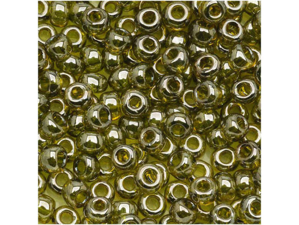 TOHO Glass Seed Bead, Size 6, Gold-Lustered Green Tea (Tube)