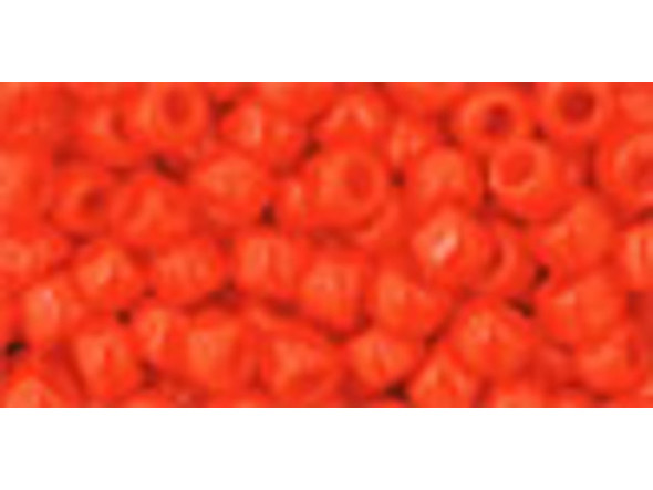 TOHO Glass Seed Bead, Size 6, Opaque Sunset Orange (Tube)