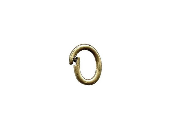 JBB Findings Antiqued Brass Plated Jump Ring, Locking, Oval (10 Pieces)
