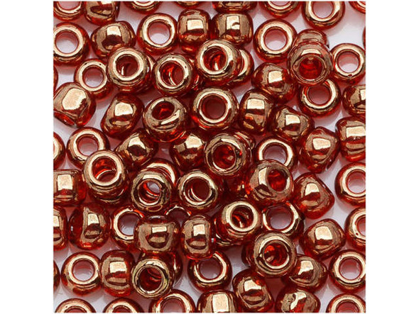 TOHO Glass Seed Bead, Size 6, Gold-Lustered African Sunset (Tube)
