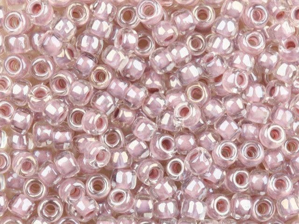 TOHO Glass Seed Bead, Size 6, Inside-Color Crystal/Lavender-Lined (Tube)