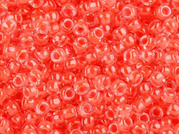 TOHO Glass Seed Bead, Size 6, Luminous Neon Salmon (Tube)