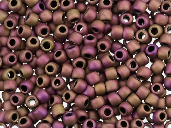 TOHO Glass Seed Bead, Size 6, Matte-Color Mauve Mocha (Tube)