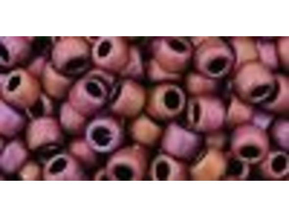 TOHO Glass Seed Bead, Size 6, Matte-Color Mauve Mocha (Tube)