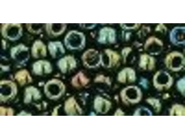 TOHO Glass Seed Bead, Size 6, Metallic Iris - Green/Brown (Tube)