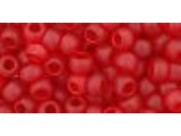 TOHO Glass Seed Bead, Size 6, Transparent-Frosted Siam Ruby (Tube)