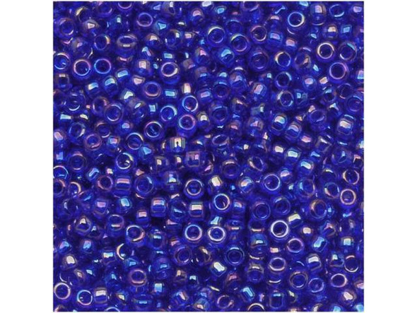 TOHO Glass Seed Bead, Size 6, Transparent-Rainbow Cobalt (Tube)