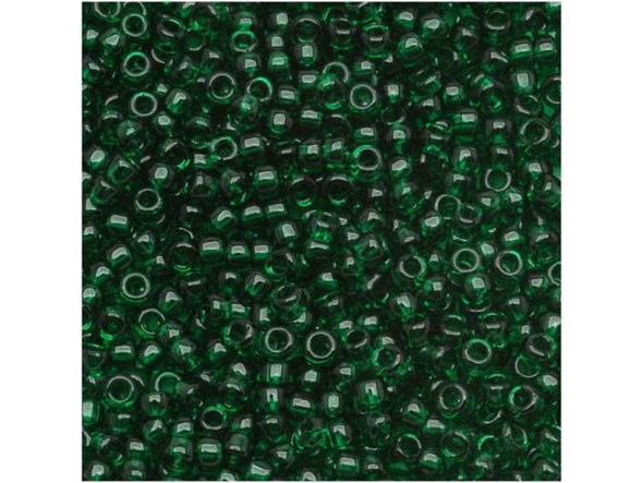 TOHO Glass Seed Bead, Size 6, Transparent Green Emerald (Tube)