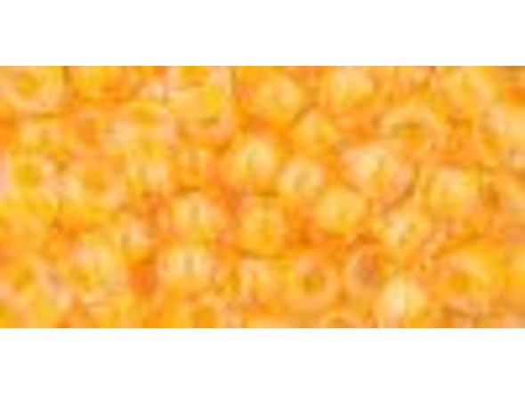 TOHO Glass Seed Bead, Size 6, Luminous Neon Tangerine (Tube)