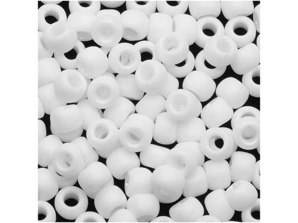 TOHO Glass Seed Bead, Size 6, Matte-Color Opaque-Rainbow White (Tube)