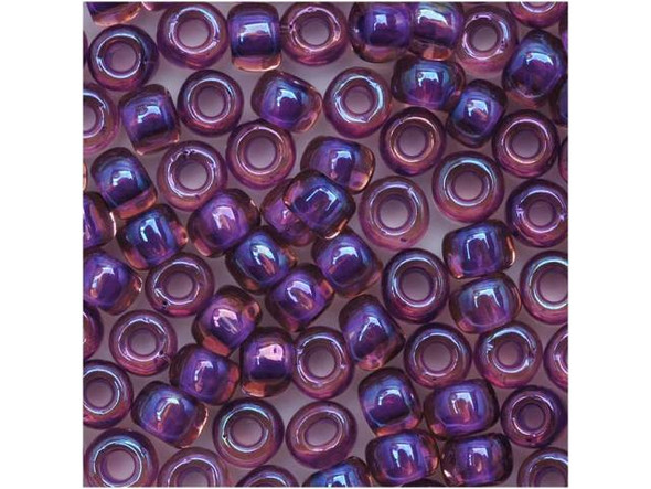 TOHO Glass Seed Bead, Size 6, Inside-Color Rainbow Rosaline/Opaque Purple-Lined (Tube)