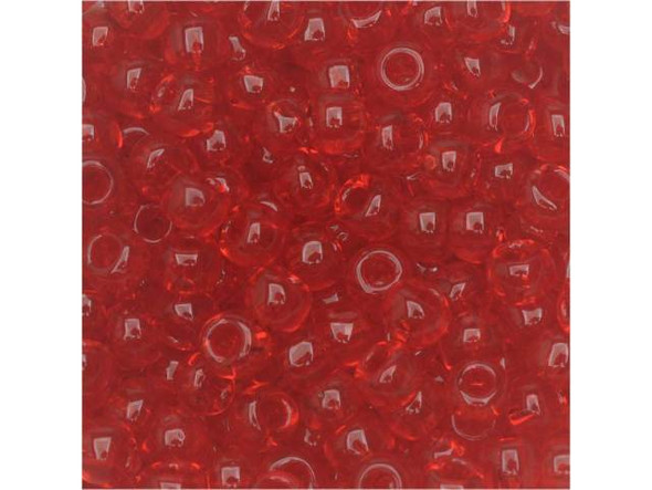 TOHO Glass Seed Bead, Size 6, Transparent Siam Ruby (Tube)