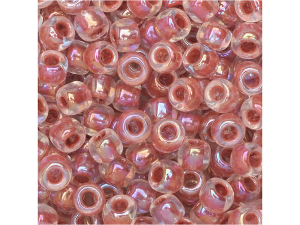 TOHO Glass Seed Bead, Size 6, Inside-Color Rainbow Crystal/Sandstone-Lined (Tube)