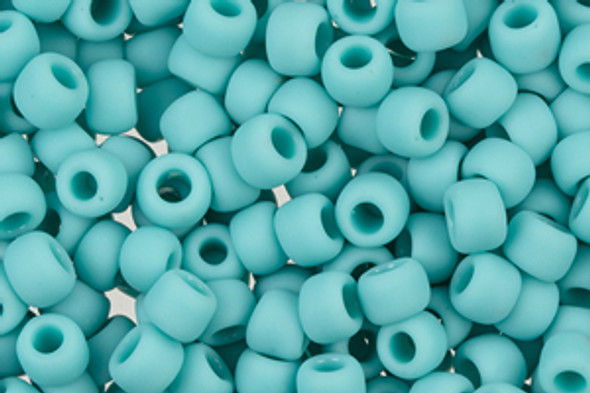 TOHO Glass Seed Bead, Size 6, Opaque Frosted Turquoise  (tube)