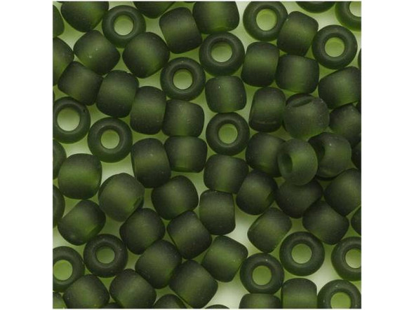 TOHO Glass Seed Bead, Size 6, Transparent-Frosted Olivine (Tube)