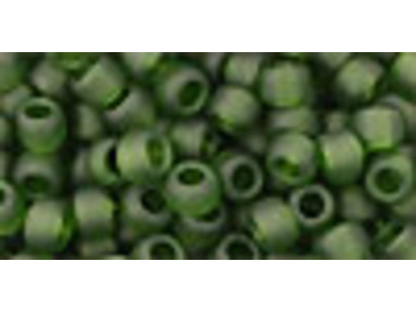 TOHO Glass Seed Bead, Size 6, Transparent-Frosted Olivine (Tube)