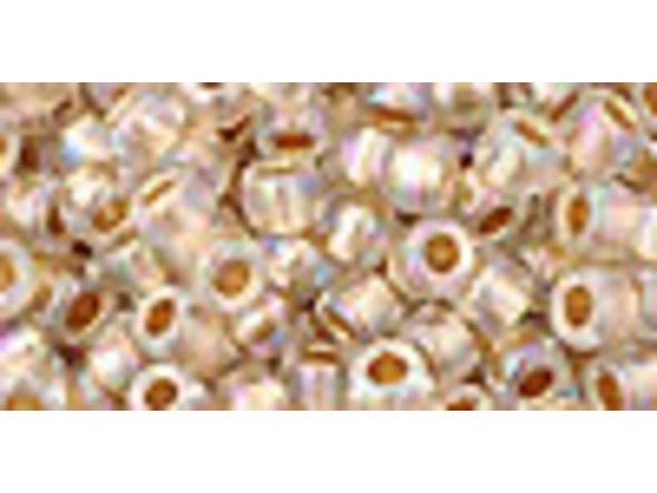 TOHO Glass Seed Bead, Size 6, Gold-Lined Rainbow Crystal (Tube)