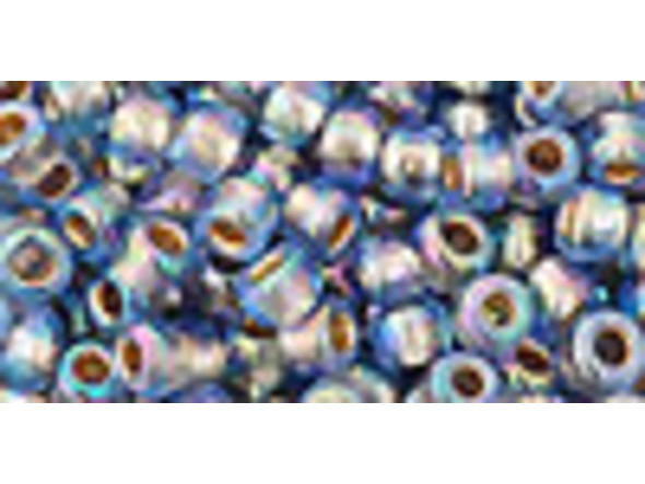 TOHO Glass Seed Bead, Size 6, Gold-Lined Rainbow Lt Sapphire (Tube)