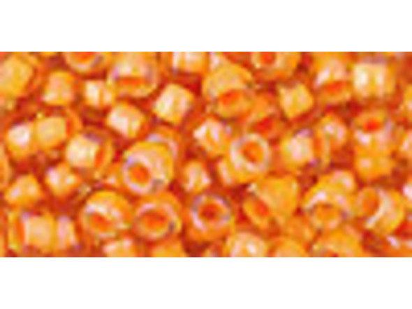 TOHO Glass Seed Bead, Size 6, Inside-Color Jonquil/Burnt Orange-Lined (Tube)