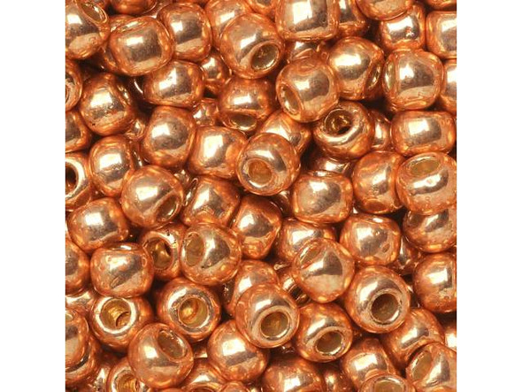 TOHO Glass Seed Bead, Size 6, PermaFinish - Galvanized Rose Gold (Tube)