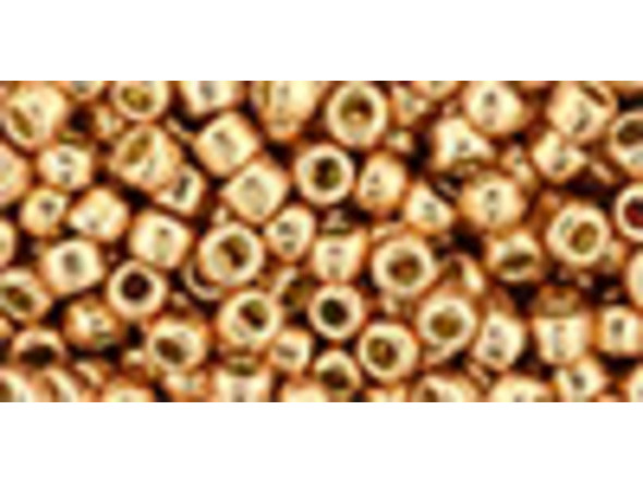 TOHO Glass Seed Bead, Size 6, PermaFinish - Galvanized Rose Gold (Tube)
