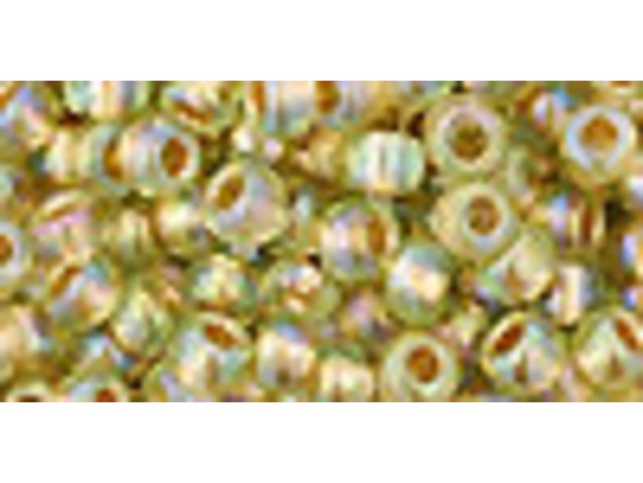 TOHO Glass Seed Bead, Size 6, Gold-Lined Rainbow Lt Jonquil (Tube)