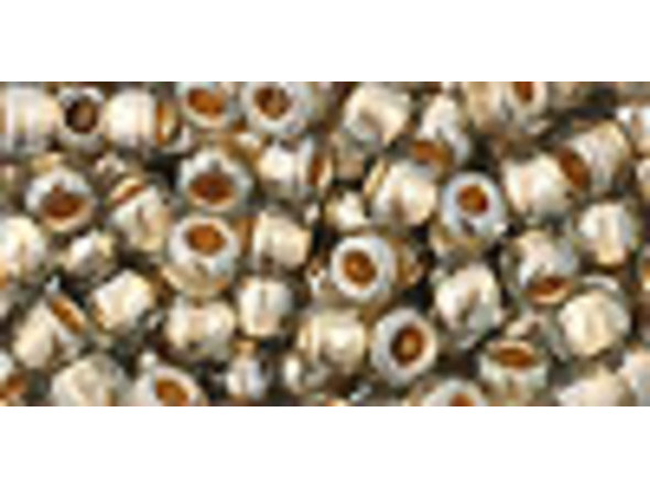 TOHO Glass Seed Bead, Size 6, Gold-Lined Black Diamond (Tube)