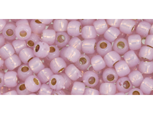 TOHO Glass Seed Bead, Size 6, PermaFinish - Translucent Silver-Lined Lt Amethyst (Tube)