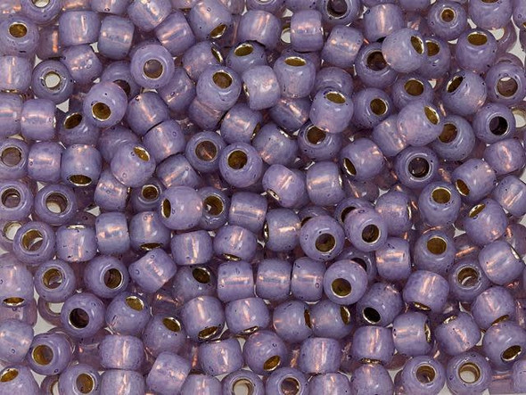 TOHO Glass Seed Bead, Size 6, PermaFinish - Translucent Silver-Lined Alexandrite (Tube)