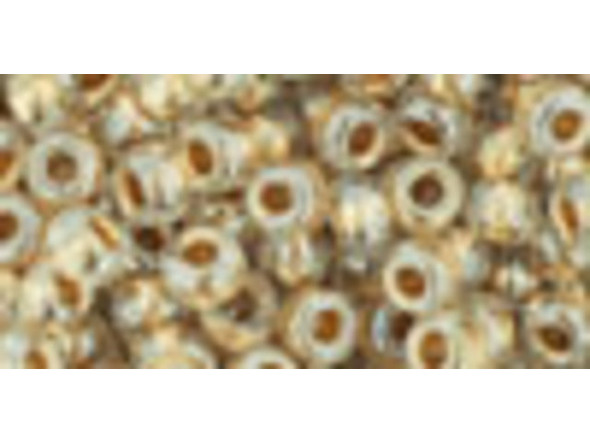 TOHO Glass Seed Bead, Size 6, Gold-Lined Crystal (Tube)